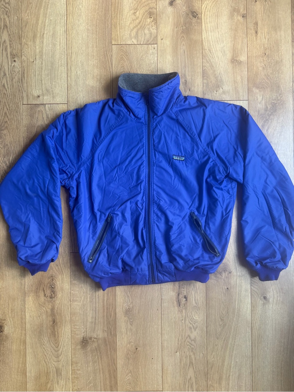 Vintage 1980s Patagonia Fleece Lined Bomber Jacket 28101 USA Blue Mens Large